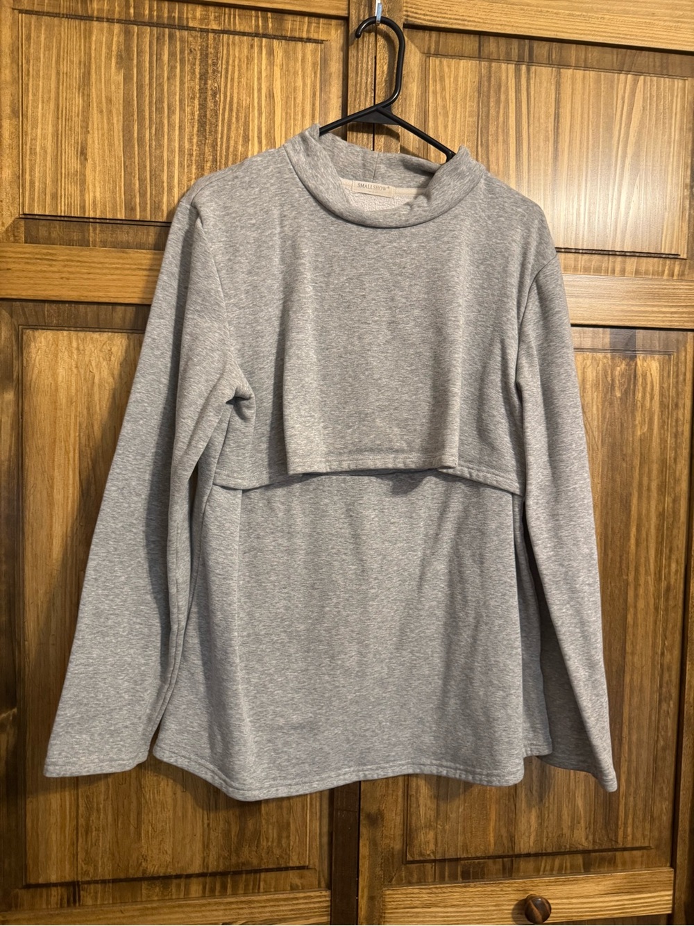 Layered Nursing Overlay Sweatshirt in Gray